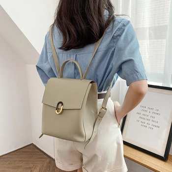 

YIFANGZHE Women Leather Backpack, Soft Genuine Leather Fashion Girls Daypack Roomy Umbrella / Watterbottle / iPad mini