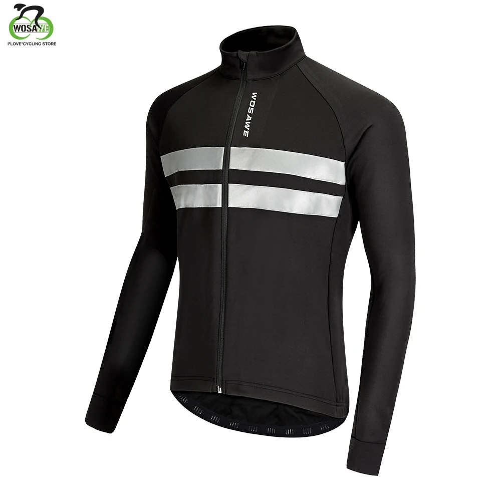 

Winter Fleece Thermal Reflective Cycling Jacket Coat Autumn Warm Bicycle Clothing Windproof Windbreaker MTB Bike Jerseys Clothes