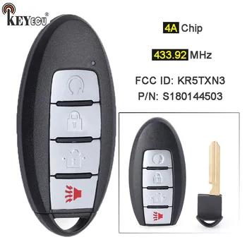 Keyforkess 434MHz PCF7953M 4A Chip S180144503 Keyless-go Smart Remote Car Key Fob 4 pulsante per Nissan kick 2018 2019 2020 2021