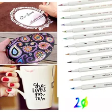 Товары Для рукоделия малярные Маркеры цвета "металлик" 20 шт Металлические маркеры, 20 цветов разных цветов Для Diy Фото Набор Для творчества#11