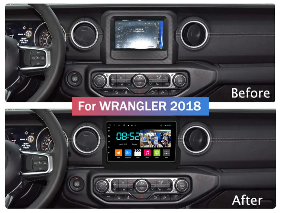 Android 8,1 автомобильный DVD 1din мультимедийная система Navi для Jeep Wrangler Автомобильный gps навигатор стерео головное устройство BT SWC wifi