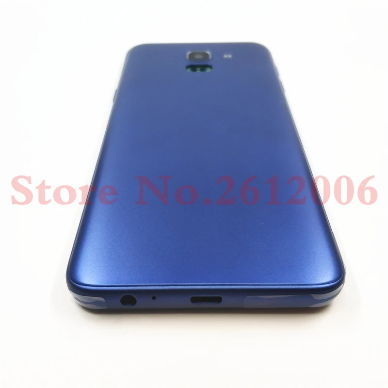 Корпус для samsung Galaxy J6 J8 J600 J600F J800 J800F задняя крышка батарейный отсек с боковой кнопкой ключа+ объектив камеры+ логотип