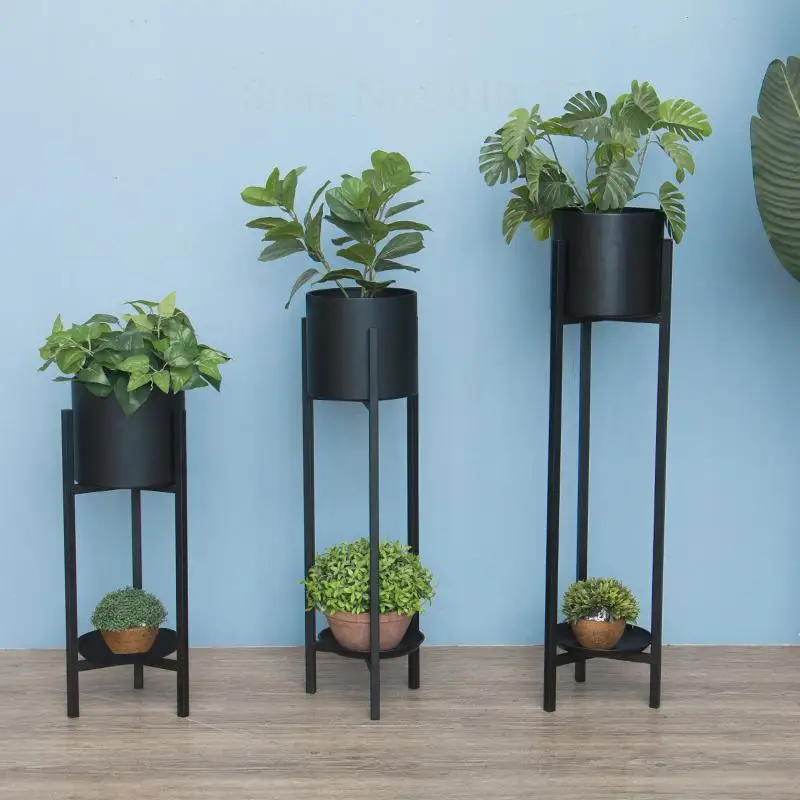 2 уровневая металлическая подставка для растений Скандинавское кованое железо