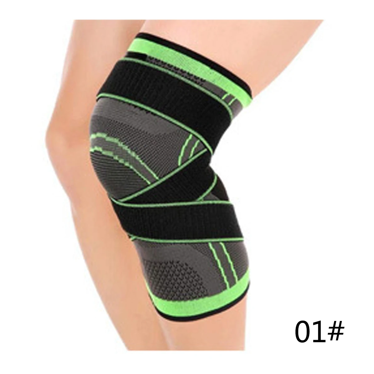 green strap Спортивные наколенники протектор 1 шт. Для мужчин под давлением эластичный спортивный наколенник, поддержка Фитнес Шестерни Баскетбол волейбо - Цвет: green strap