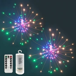 LED Firework Lights Outdoor Waterproof Garland Starburst String Light Hanging Lamps for Christmas Tree Home Wedding Decoration