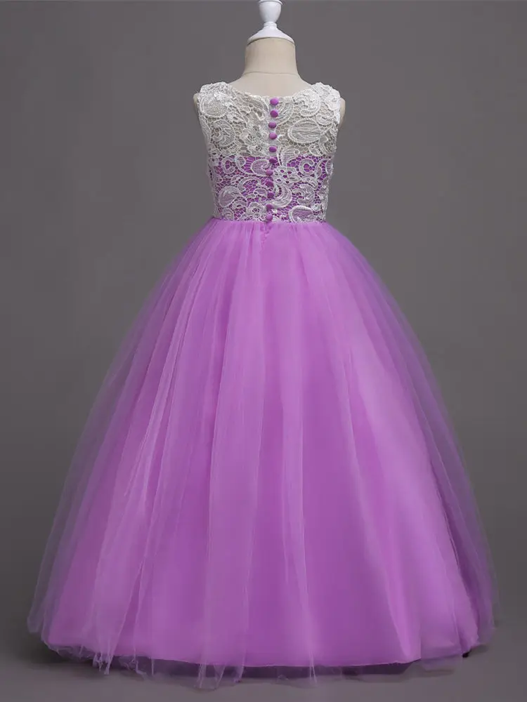 It's Yiya/платье с цветочным узором для девочек; кружевное длинное платье без рукавов для причастия; пышные платья; элегантные платья; Vestidos De Noches Para Ninas 569