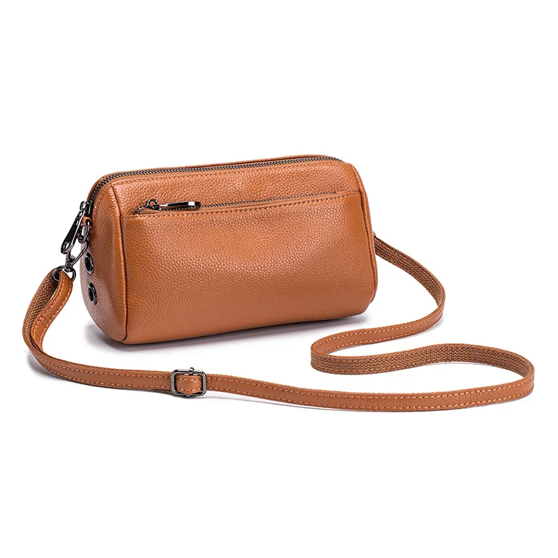 RanHuang New 2021 Women's Genuine Leather Shoulder Bags High Quality Cow Leather Small Messenger Bags Fashion Crossbody Bags Red