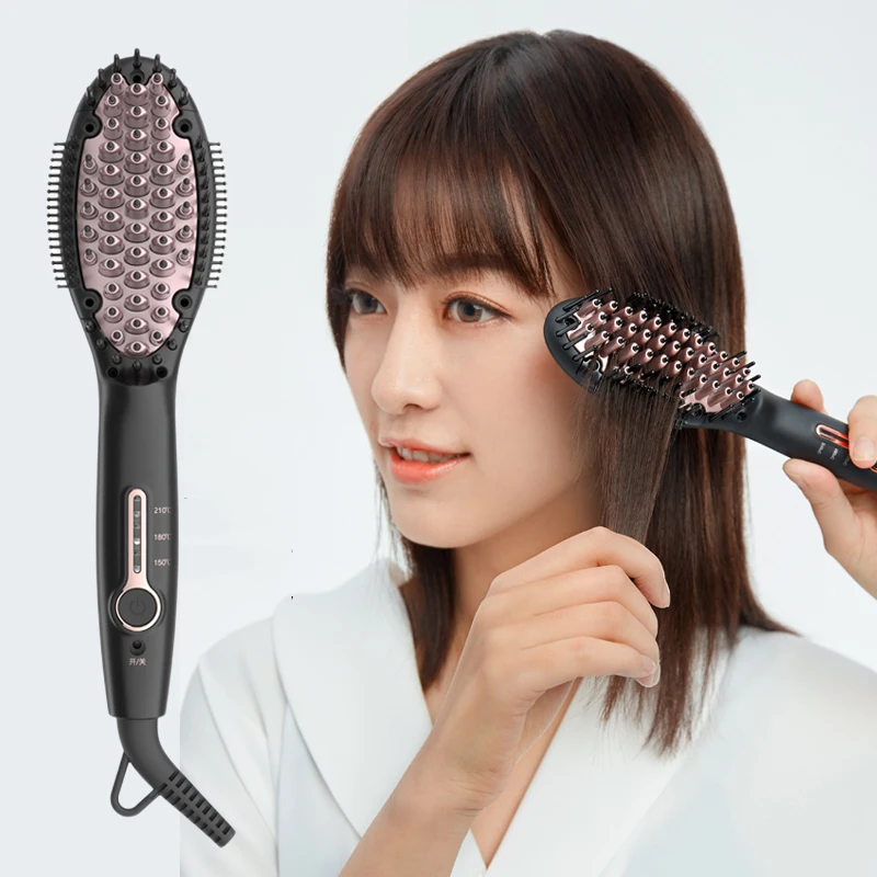 

Hair Straightener Brush 3 Gears Straightening Brush PTC Heating Hair 3D Comb Smoothing Brush Hair Styler