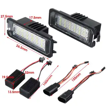 

2pcs 18 LED Number License Plate Light Lamp Error Free for VW Golf MK4 MK5 MK6 Passat Polo CC Eos Beetle Scirocco Lupo