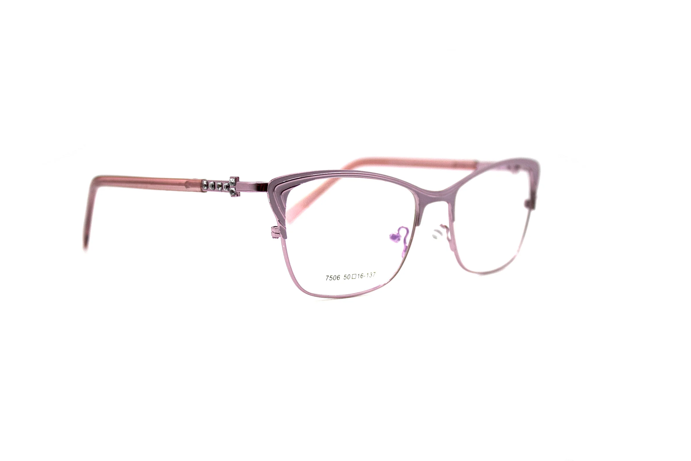 Pink LuckTime Fashion Alloy Women Glasses Frame Classic Retro Myopia Glasses Frame Women Lucky Time Optical Eyeglass frames#7506 - Frame Color: Pink