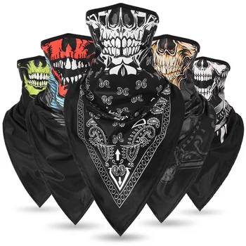

Long Viscose Fiber Quick-Drying Breathable Skull Triangular Binder Anti-Terrorism Mask CS Collar Riding Windproof Sunscreen Mask