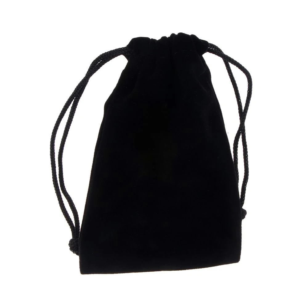 Модные черные двухсторонние бархатные мешочки на шнурке, Подарочные ювелирные изделия, портативные сумки для хранения - Цвет: Черный