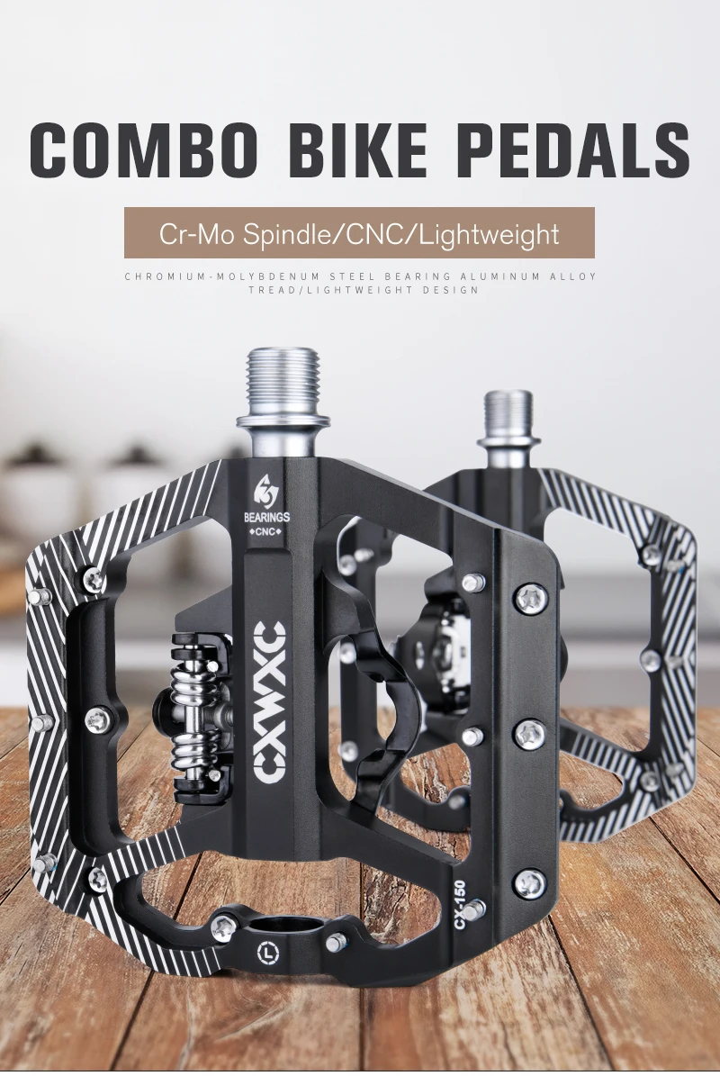 Sporting Goods Cleats MTB Mountain Bike SystemEx Combo Flat Clipless SPD Cleat Pedals Cycling