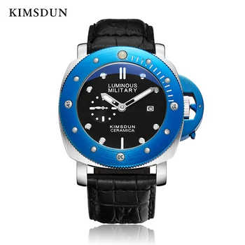 

KIMSDUN mechanical Watch Men round rose gold Complete Calendar watches luxury 3Bar Water Resistant Buckle reojes de hombre