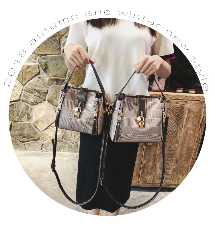 New Luxury Leather Shoulder Bag Women Quality Brand Handbags Messenger Bags Fashion Designer Geometric Door Lock Women's Handbag