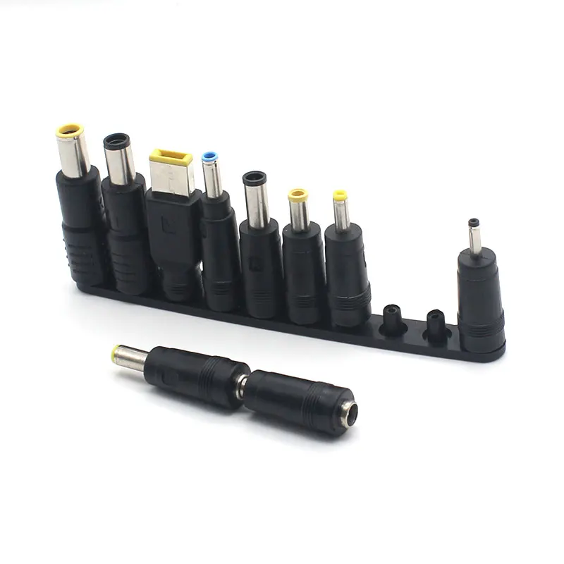 10pcs/set Universal for Notebook Laptop DC Power Charger Supply Adapter Tips Connector Jack to Plug Charging photo
