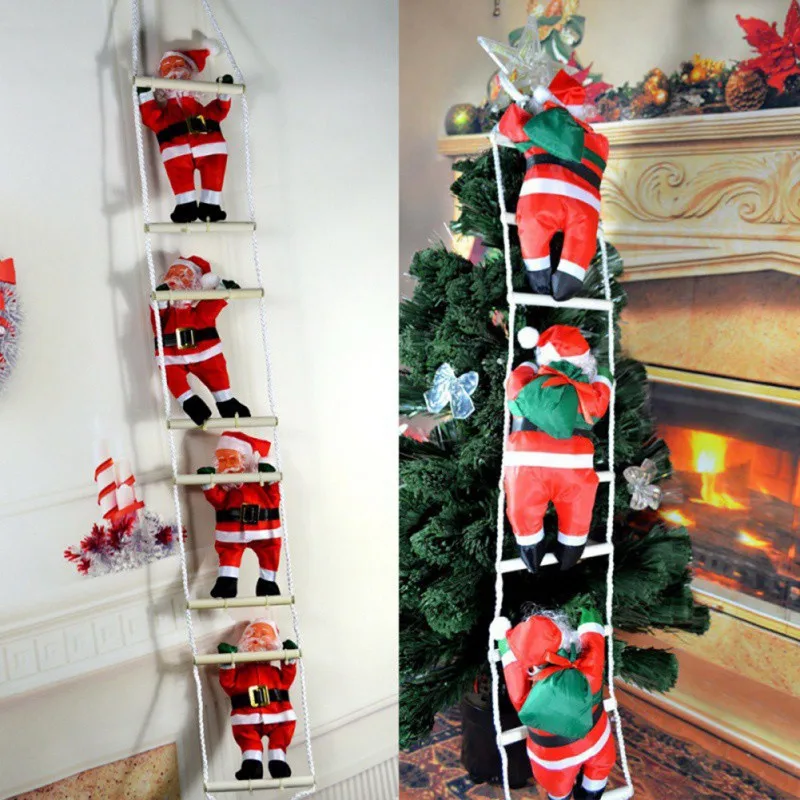 

Christmas Ornament Climbing Ladder Santa Claus Christmas Doll Xmas Tree Hanging Decoration New Year Gifts