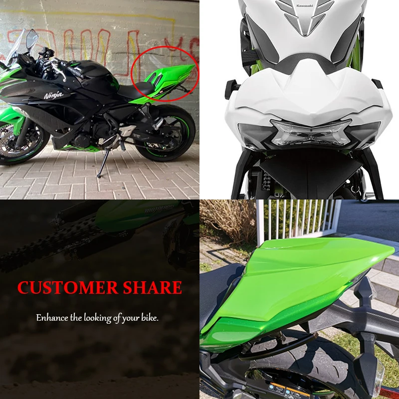 For Kawasaki Z650 Ninja650 ER 6F 2017 2018 2019 2020 moto Passenger Rear Seat Cover Cowl Solo Seat Cowl Tail Fairings Ninja 6506