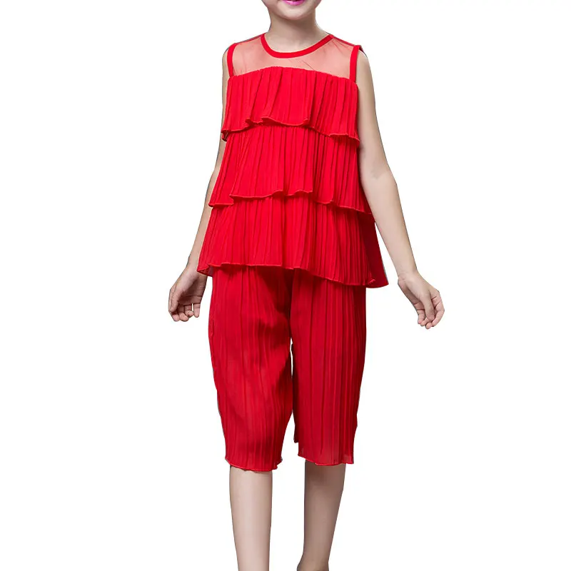 

Toddler Kid Baby Girls Clothes Sleeveless Solid Top Wide Leg Pants Set Clothes