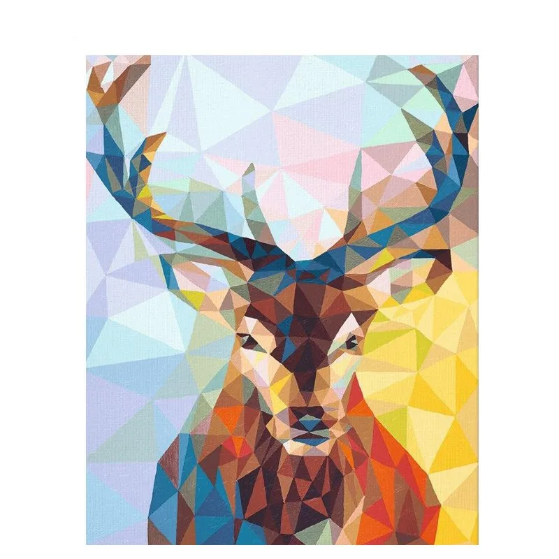 

Deer Painting By Number Animal Oil Picture DIY Craft Kits For Adults Coloring HandPainted Drawing On Canvas With Frame Decor Art