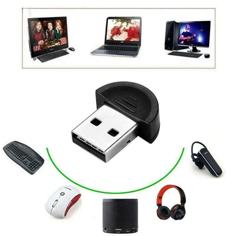 

Mini USB Bluetooth 2.0 Wireless Adapter Bluetooth 0-100m USB 3Mbps Compliance V Dongle Black 11