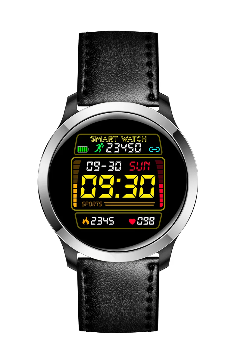 Bluetooth Smartwatch E70 ЭКГ PPG пульсометр кровяное давление SPO2 Монитор спортивный фитнес трекер Водонепроницаемый ip68 Смарт часы для мужчин - Цвет: leather black