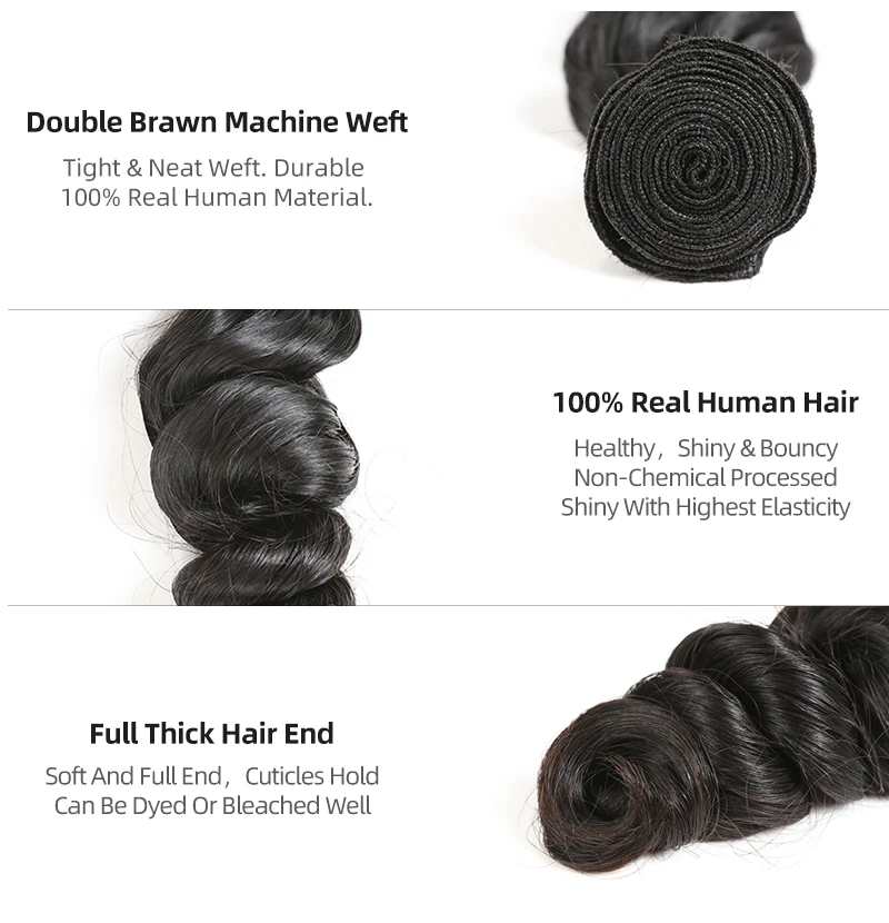 Ali Queen Hair 4 шт. бразильские свободные волнистые натуральные кудрявые пучки волос