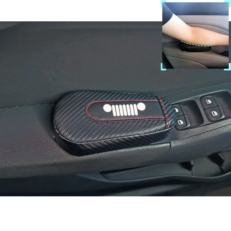 Для Jeep Wrangler Compass Renegade Rubicon TrailHawk 1 шт. углеволоконная Кожаная подушка для ног