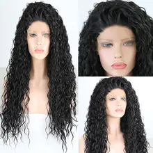 Bombshell свободная волна воды синтетический 13*3 парик фронта шнурка Glueless термостойкие волокна натуральные волосы Расставание для женщин