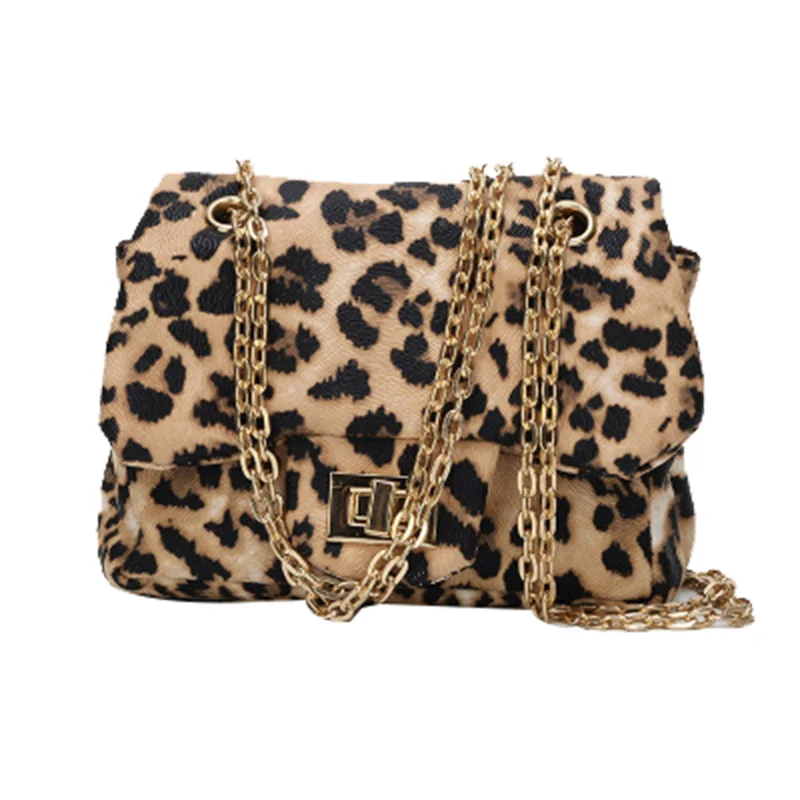 Leopard Для детей, для девочек, сумка через плечо, с цепочкой, ПУ, износостойкая, для денег, ключей, H66 - Цвет: Leopard