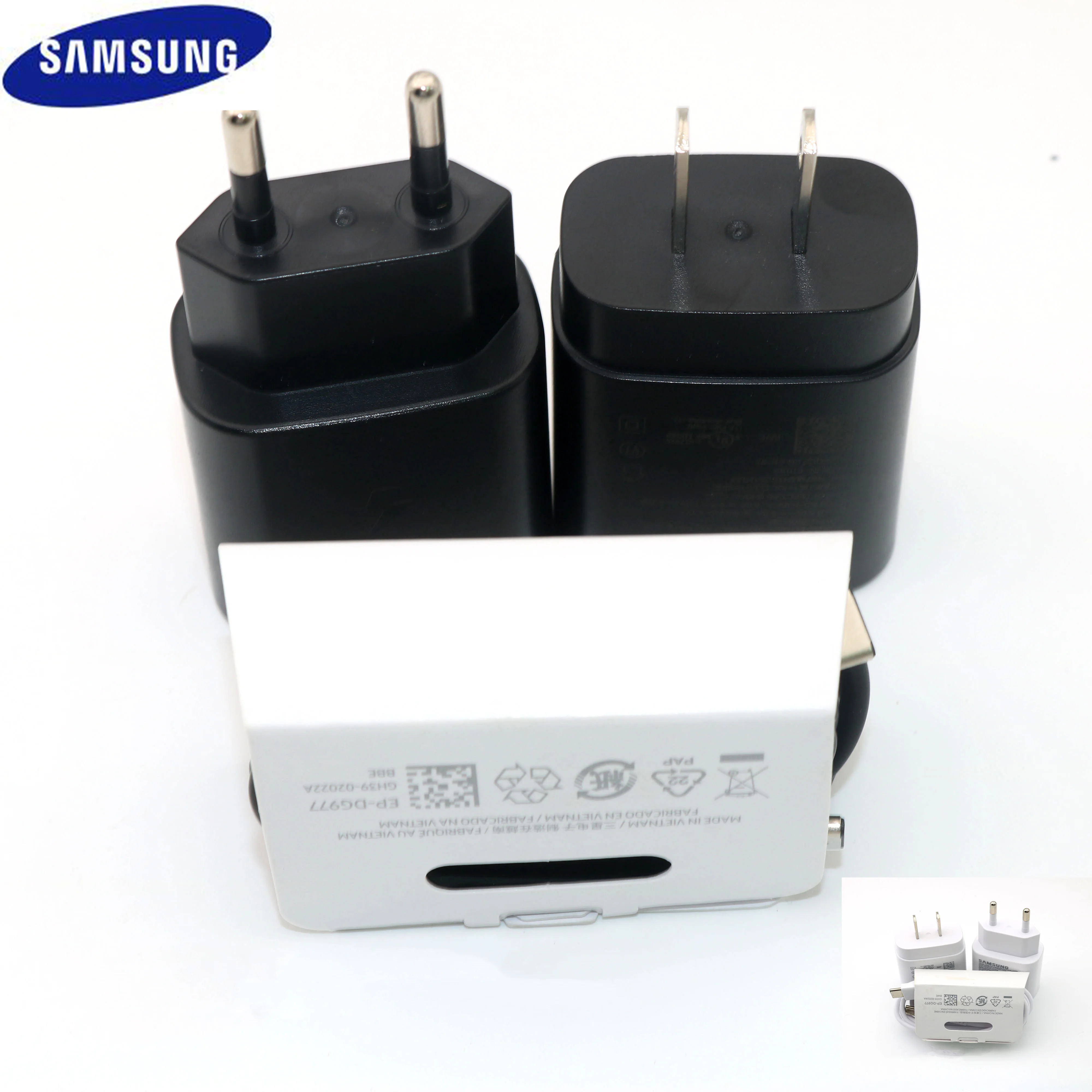 Быстрое зарядное устройство для samsung с европейской вилкой, адаптер для быстрой зарядки, кабель USB type c для Galaxy S10 S8 S9 Plus Note 8 9 10 A3 A5 A7 A90