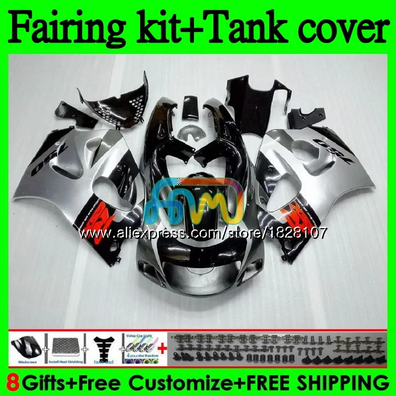 Майка для SUZUKI GSXR600 GSXR 750 600 SRAD GSXR750 92BS. 19 GSXR-600 96 97 98 99 00 1996 1997 1998 1999 2000 обтекателя серебристо-черного цвета