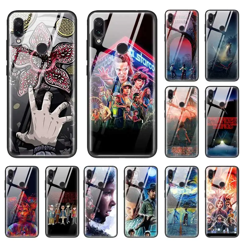 

Stranger Things Case for Xiaomi Redmi Note 7 6 K20 8 Pro 8A CC9 CC9E A3 Tempered Glass Black Silicone Phone Coque Cover Jaulas
