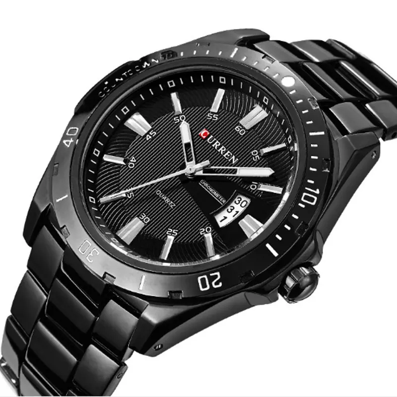 Men's Fashion Steel Band Waterproof Calendar Watch Luminous Pointer Multifunctional Student Sports Timing Men's Quartz Watch