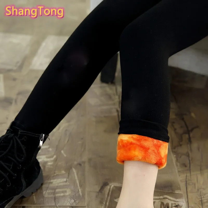 ShangTong Winter Girls Leggings Skinny Black Cotton Thicken Elastic Pants Leggins Mickey Rabbit for Girls Kids Children Pant