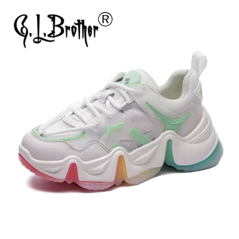 

G.L.Brother 2020 Sneakers Femme Dames Schoenen Woman Shoes Women Basket Scarpe Donna Chunky Ladies Trainers Skarpetki Damskie