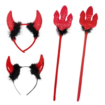 

Devil Horn Headband Hair Ornament Headwear Trident Fork Cute Hair Party Carnival home decor wedding birthday