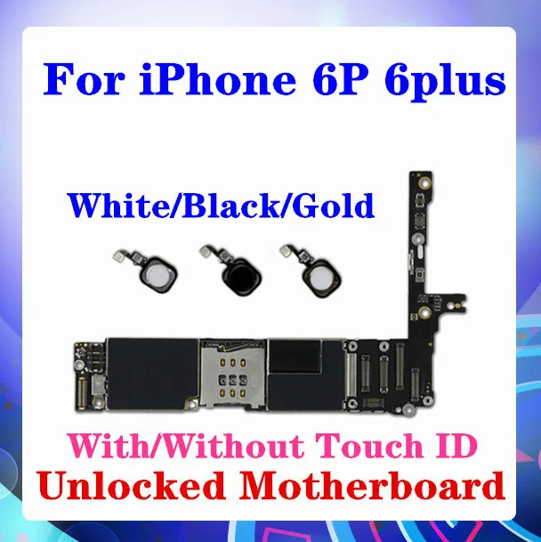 Для Iphone 6p 6plus материнская плата без/с Touch ID для 6 + карта/плата 16 Гб/64 Гб/128 Гб