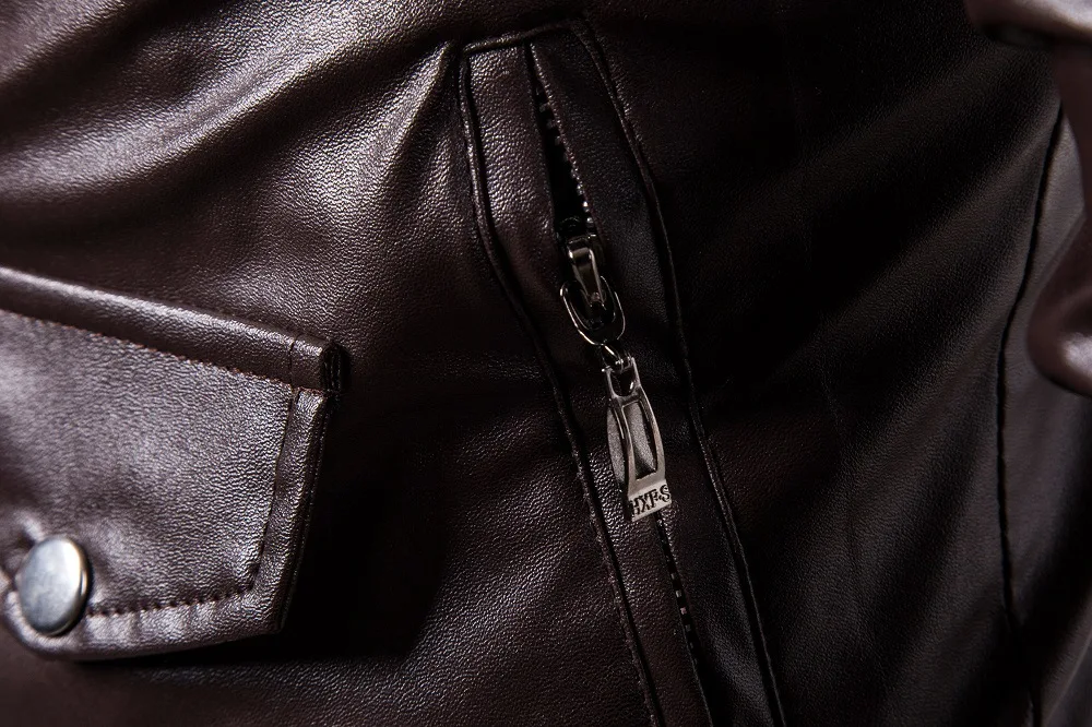 Осень стиль Для мужчин высокое качество Повседневное Slim Fit тренд раскладная кровать с отложным воротником вантовые кожаные пальто
