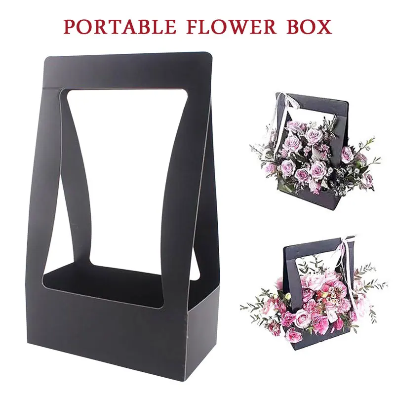 

Foldable Flower Box Waterproof Wedding Wrapping Gift Case Flower Box Paper Valentine'S Day DIY Vase Party Living Room Rose