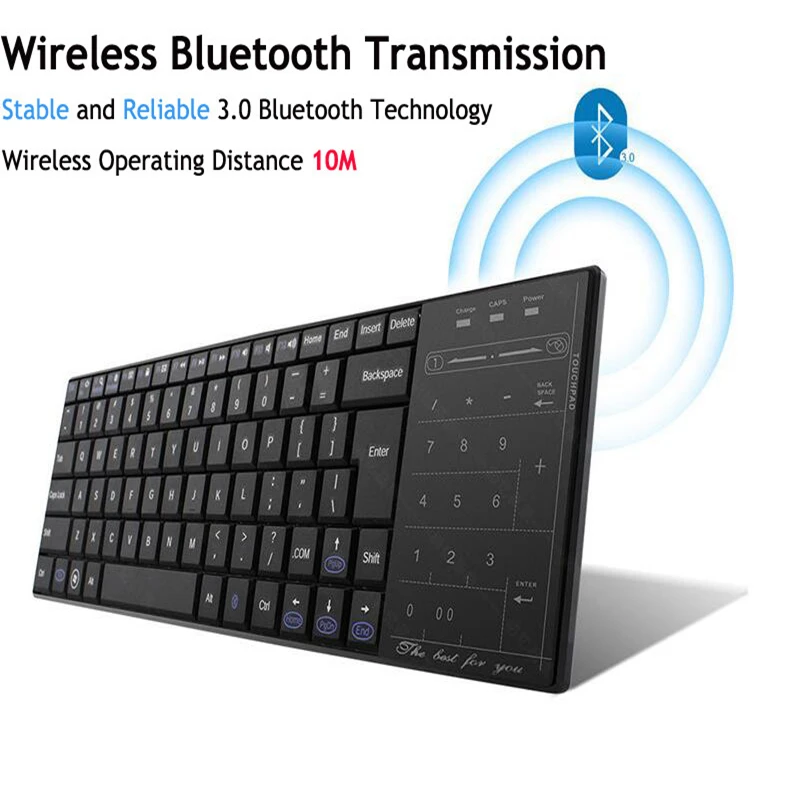 Беспроводная Bluetooth перезаряжаемая клавиатура многофункциональная сенсорная панель с поддержкой режима мыши ПК окно Mac ноутбук iPad IOS Android