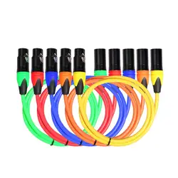 5 шт. 5 цветов 3-конт. XLR кабель для мужчин и женщин M/F аудио кабель фольга + Плетеный экранированный для микрофонный микшер усилитель