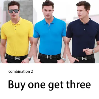 

European and American style business mercerized cotton polo shirt 2020 new solid color lapel short sleeve men