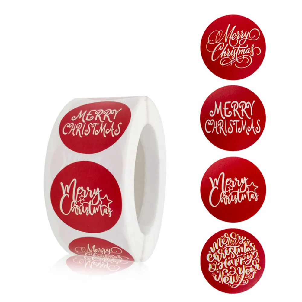 

Merry Christmas Stickers Round Red Christmas Custom Stickers For Christmas Party Decor Labels Children Gift Stationery Stickers