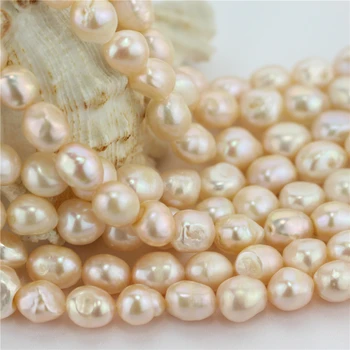 

Genuine wholesale 5strands 11-12*14mm AA real pink baroque pearl strands loose beads women lady jewelry DIY