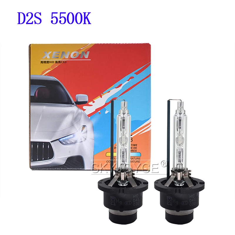 SKYJOYCE 2021 New Super Vision 35W D2S Xenon HID Bulbs 12V 5500K D4S Xenon 35W Fast Bright Car Headlight D2 D4 Replacement Lamp (1)