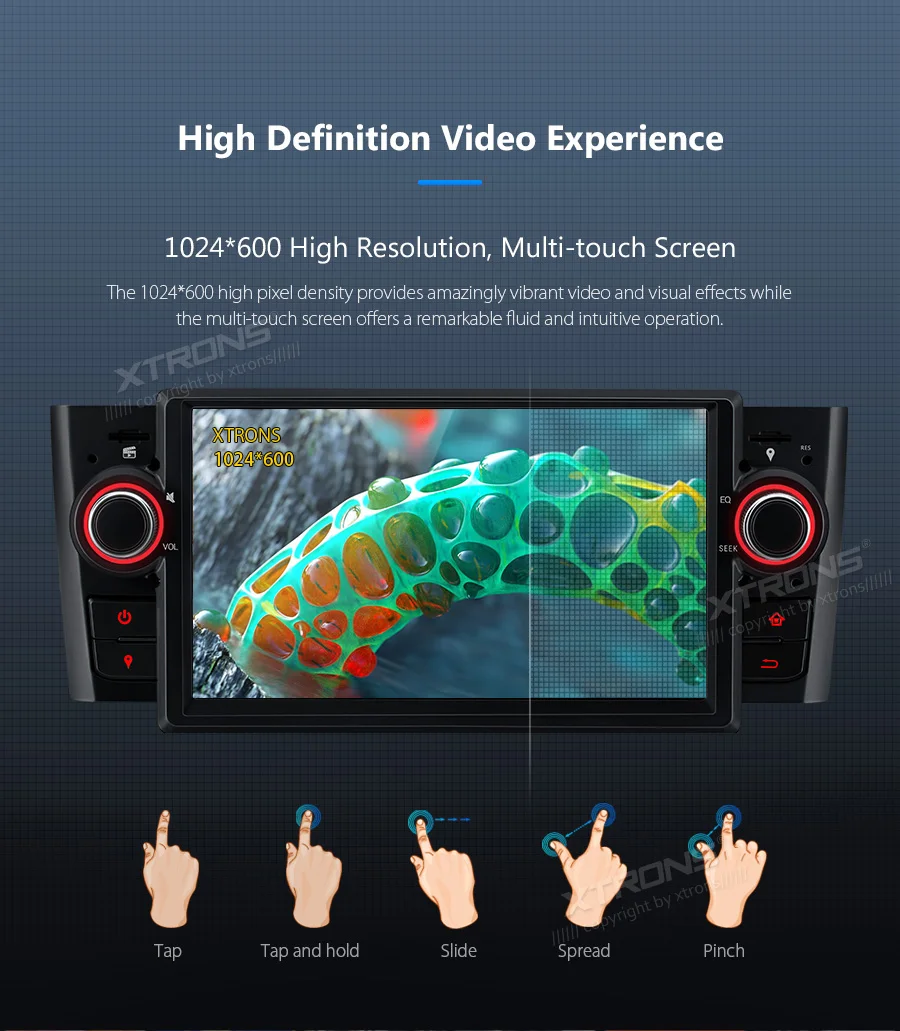 Excellent 7" Android 9.0 Pie OS Car Multimedia Navigation GPS Radio for Fiat Grande Punto (199/310) 2005-2009 & Fiat Linea (323) 2007-2011 9