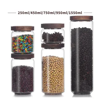 

Glass Jars Sealed Cans with Cover Kitchen Food Storage Bottles Spice Jars Candy Storage banks Tea Box Kitchen Storage Can