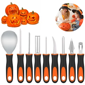 

PRETYZOOM 9PCS Halloween Pumpkin Carving Kit Pumpkin Lantern Carving Tools Stainless Steel Jack O' Lantern Making Tools