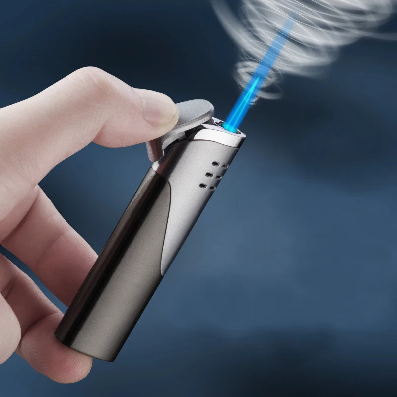 

Torch Turbo 1300 C Windproof Lighter Ultra-Thin Metal Long Stripe Jet Straight Fire Gas Butane Welding Cigar Cigarettes Lighters
